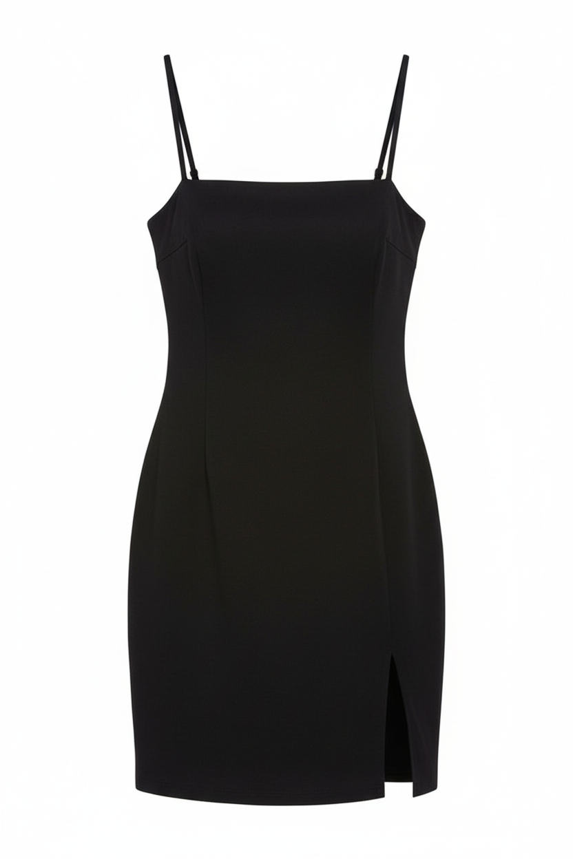 Slit Detail Mini Dress-55395
