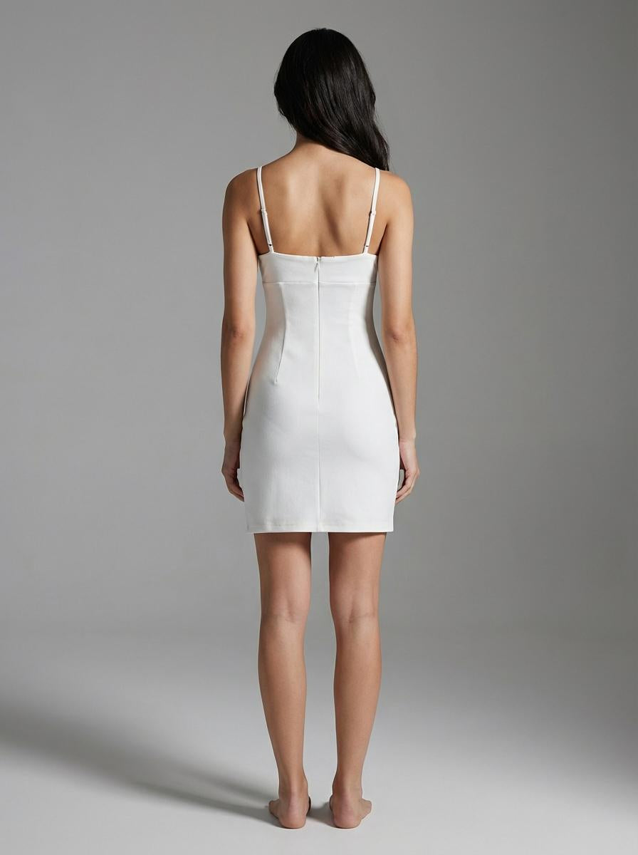 Slit Detail Mini Dress-55395