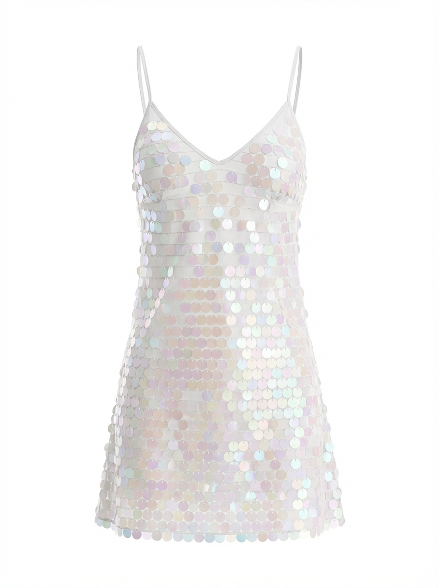 Sequin Sheer Mini Dress - 54841
