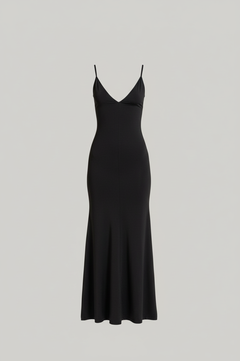 V-Neck Strappy Maxi Dress - 54125