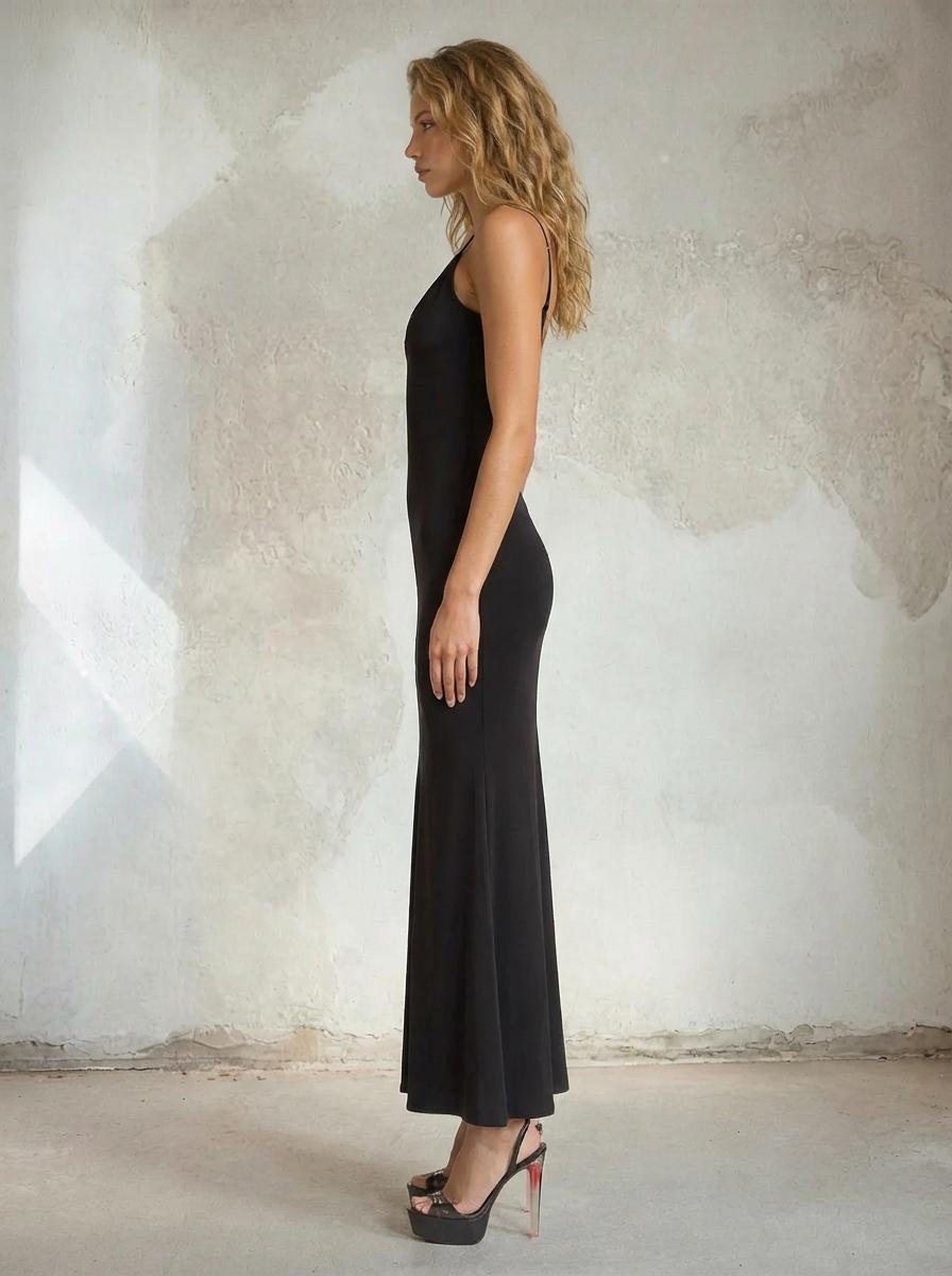 V-Neck Strappy Maxi Dress - 54125