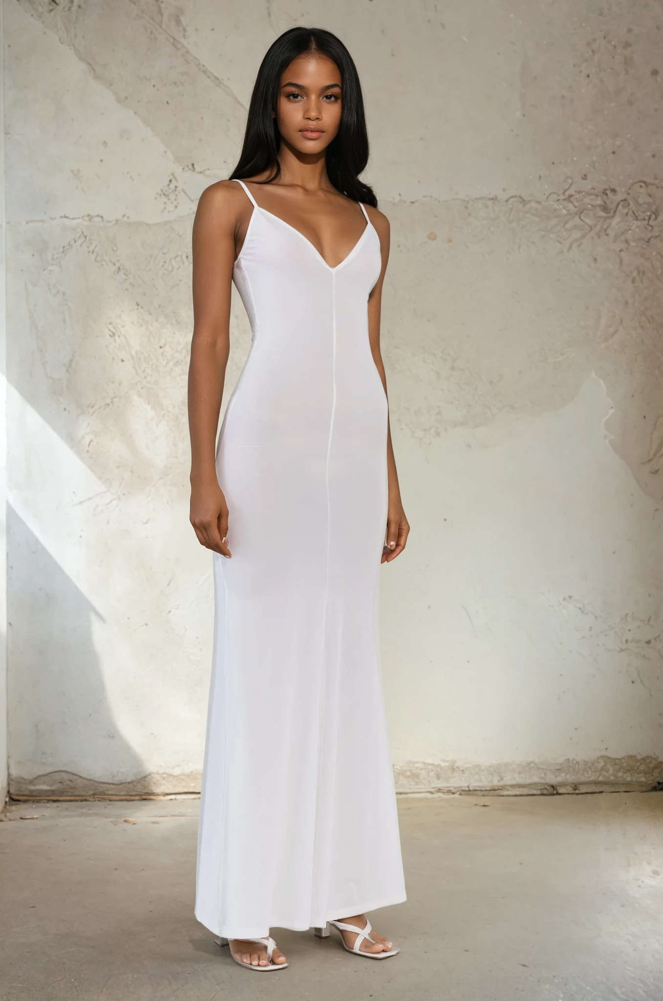 V-Neck Strappy Maxi Dress - 54125