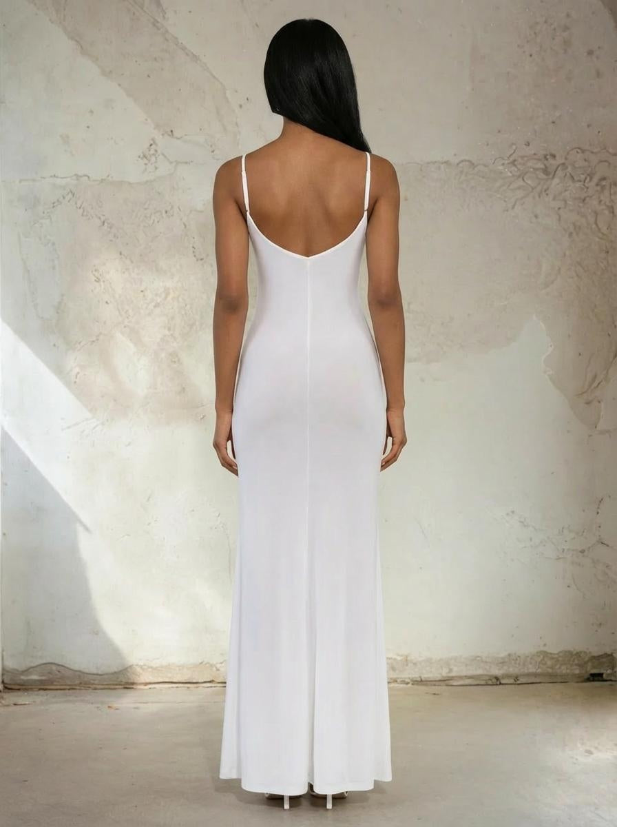 V-Neck Strappy Maxi Dress - 54125