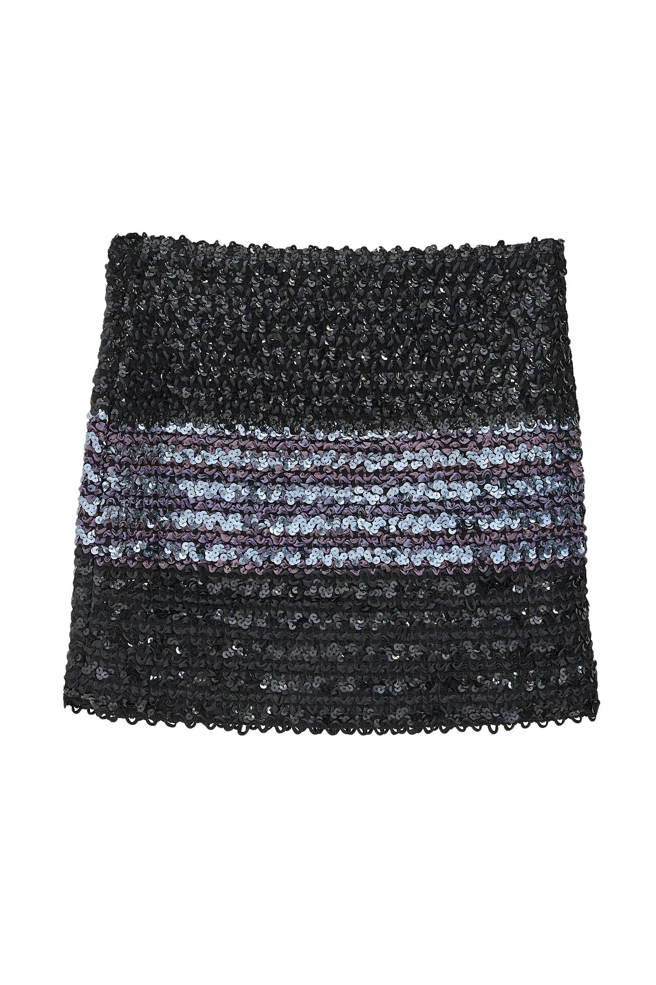 Elastic Waist Sequin Mini Skirt - 42958