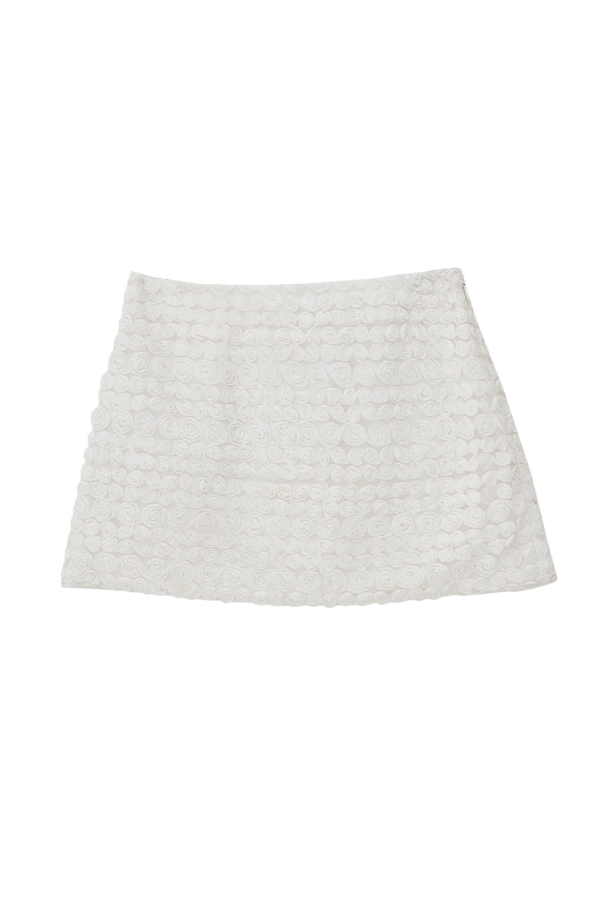 Lined Rose Detail Mini Skirt - 42956