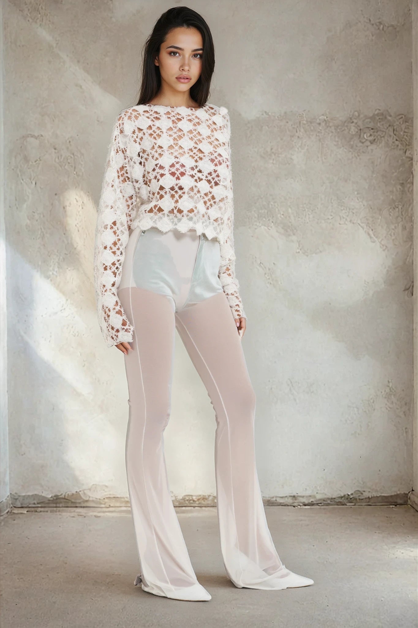 Elastic Waist Tulle Pants - 32887