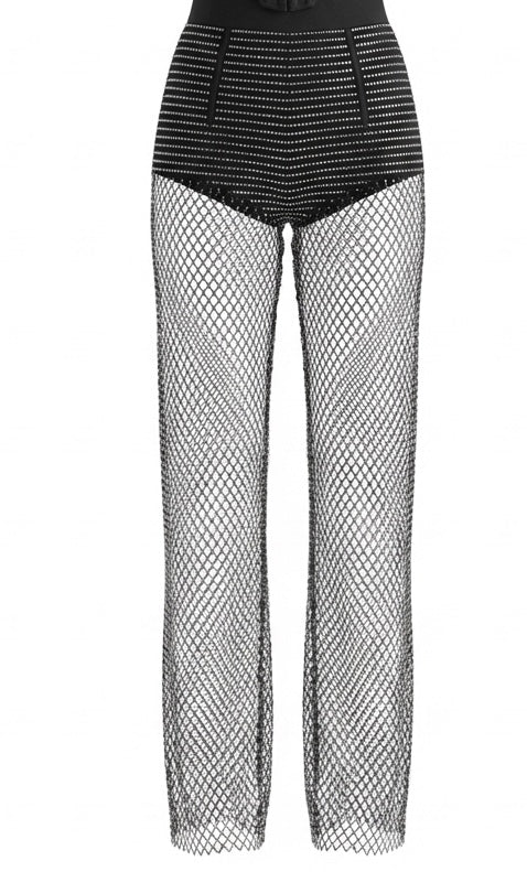 Embellished Ribbed Pants - 31343