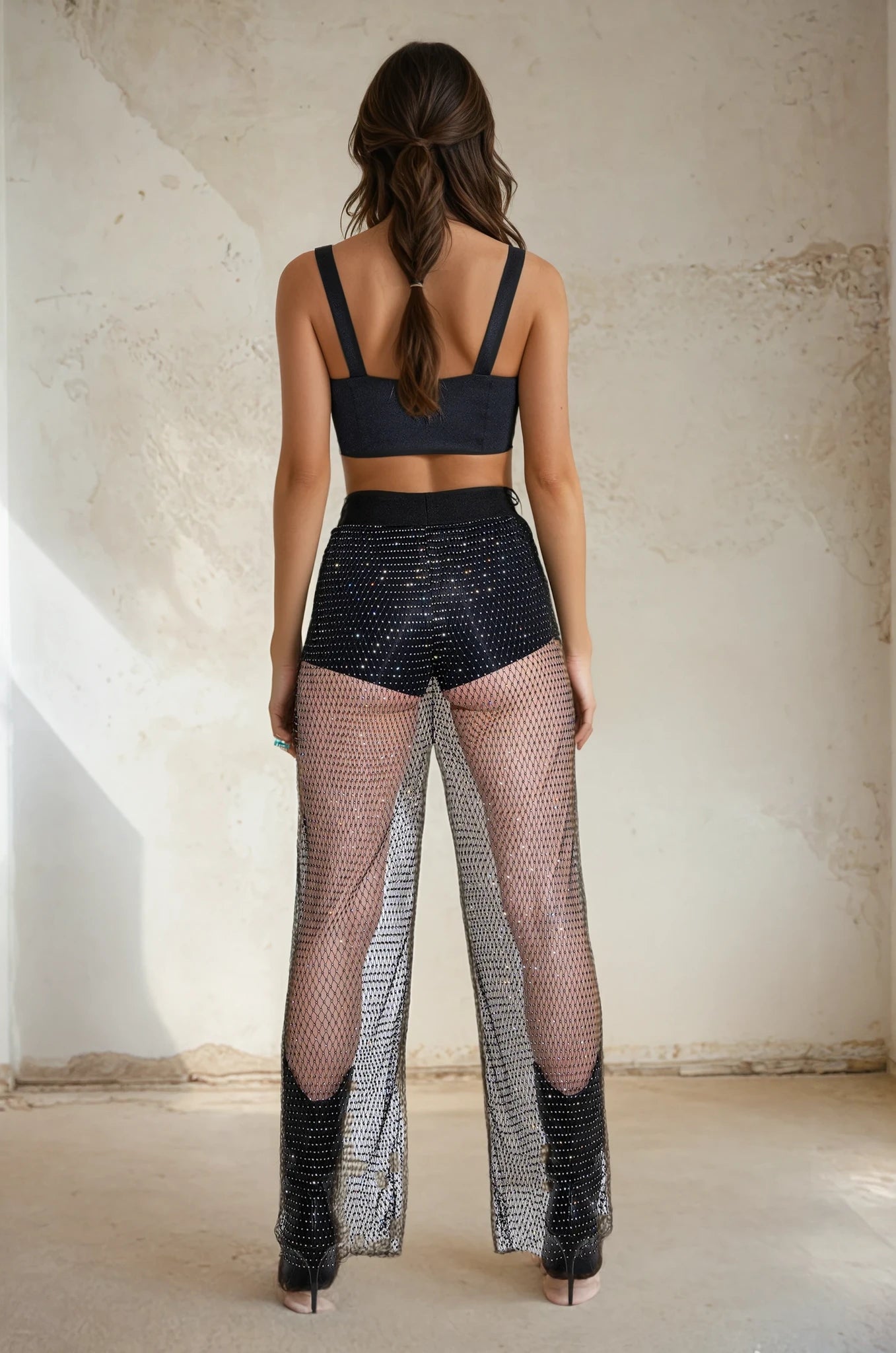 Embellished Ribbed Pants - 31343
