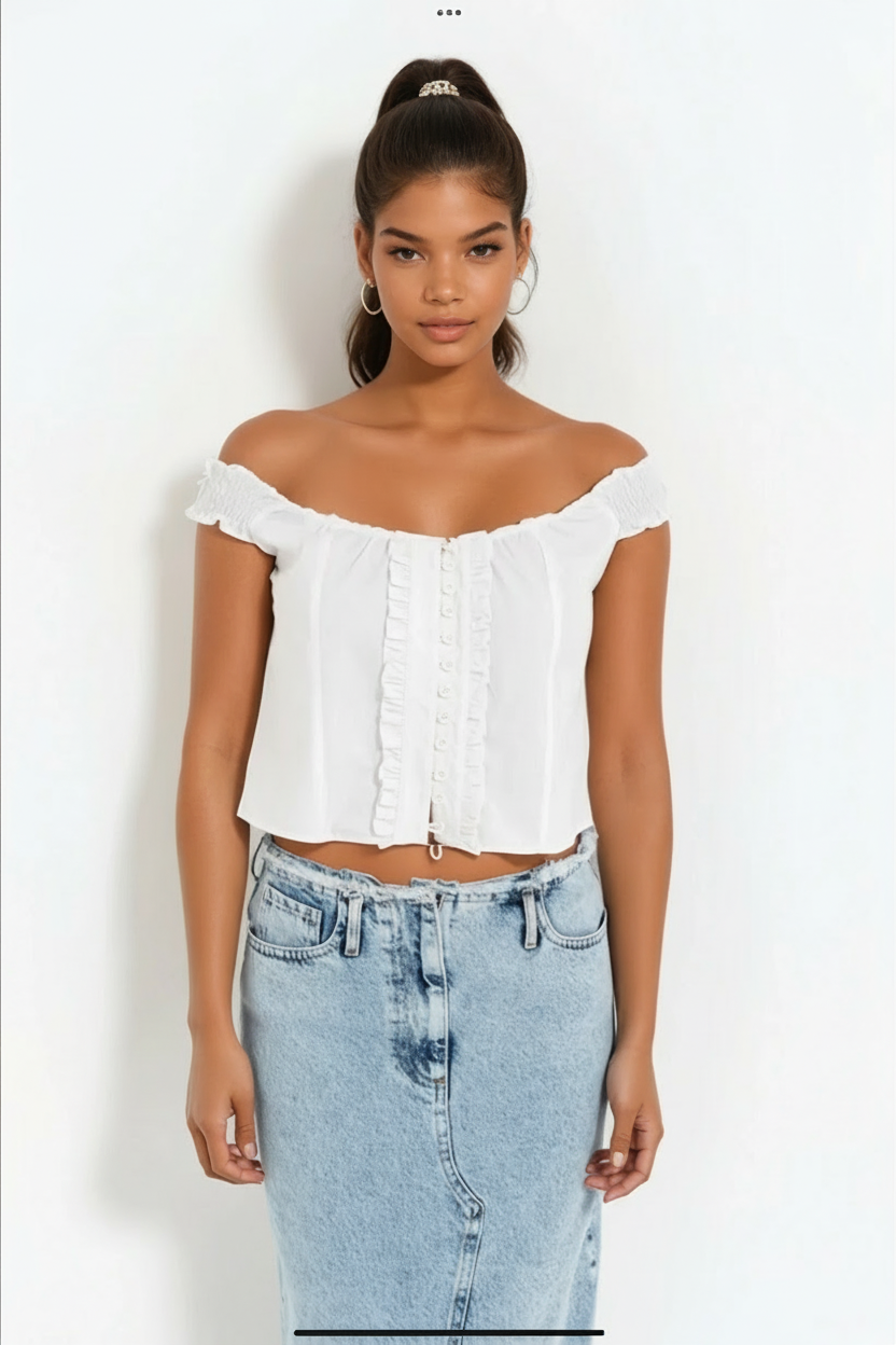Boat Neck Poplin Blouse - 103177