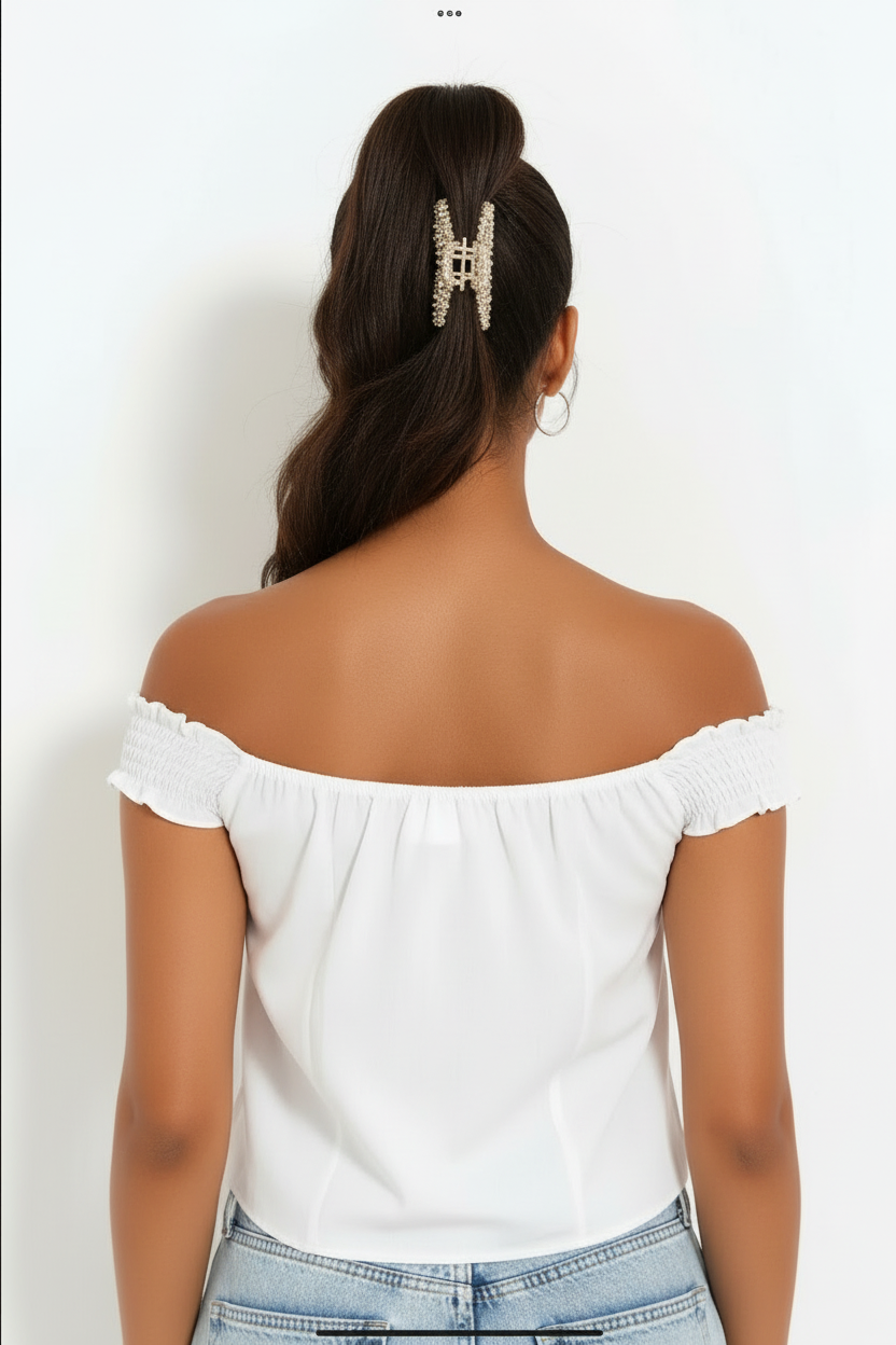 Boat Neck Poplin Blouse - 103177