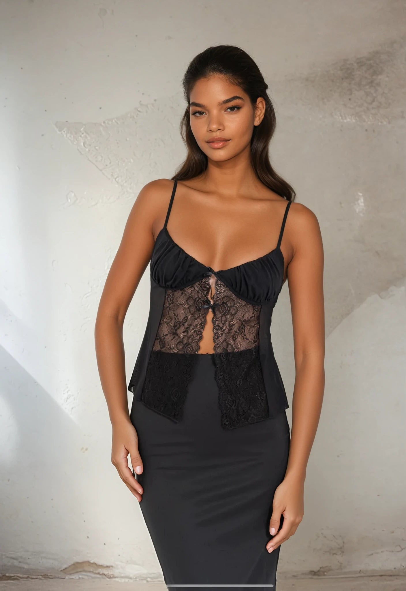 Lace Tulle Strappy Top - 103169