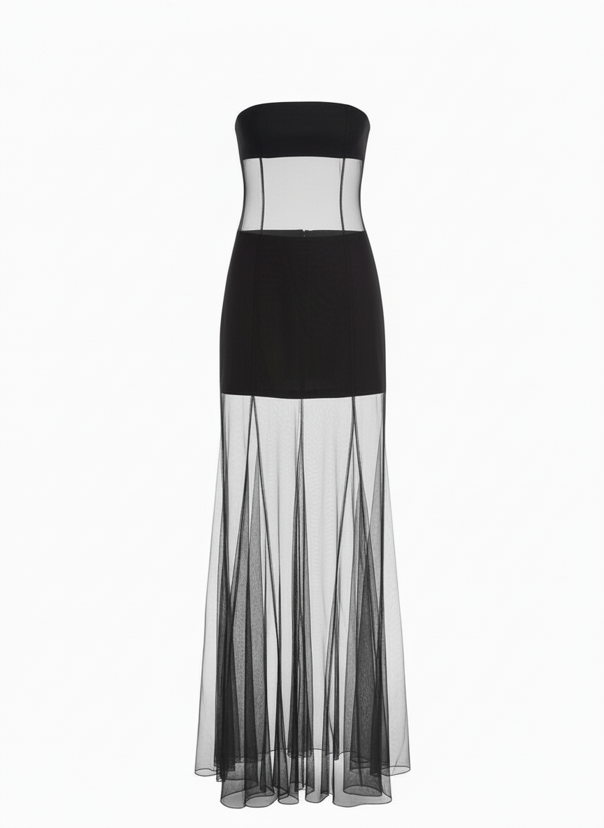 Sleeveless Long Tulle Dress – 59295