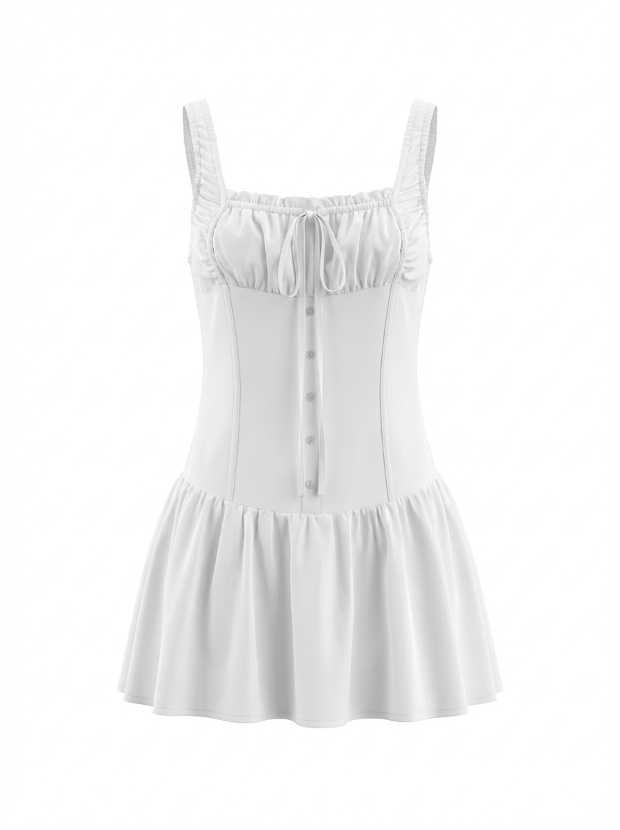 Square Neck Mini Poplin Dress – 59020