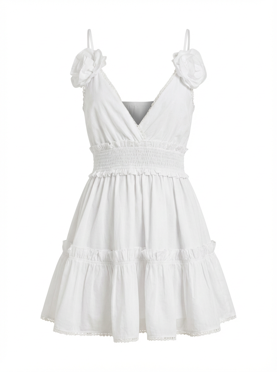 Sleeveless V-Neck Mini Poplin Dress – Graduation & Summer Capsule -59033
