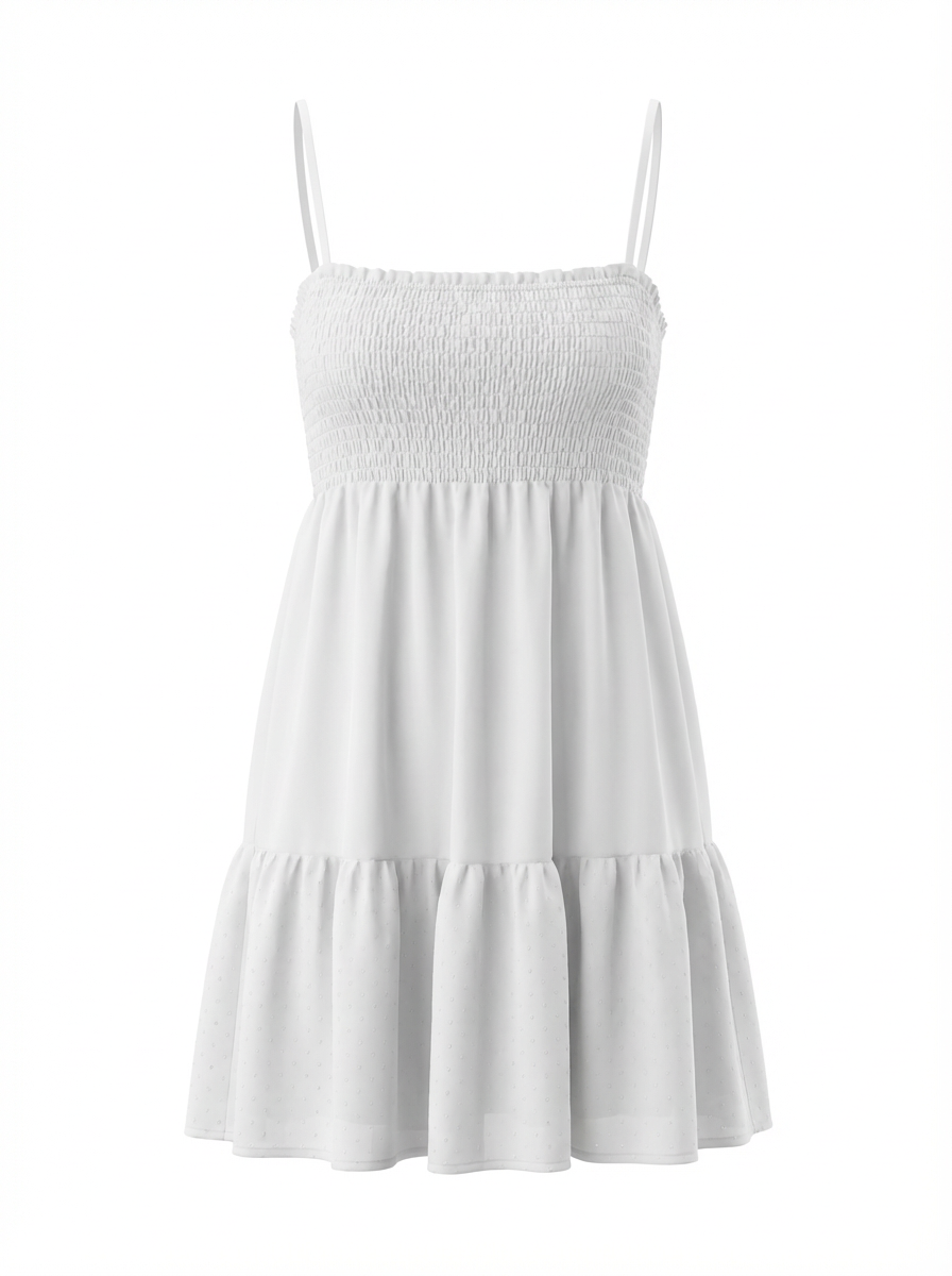Lace Trim Broderie Mini Dress – 59022