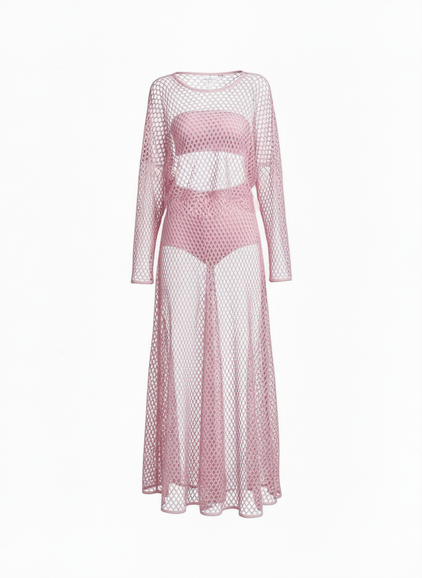 Long Sleeve Maxi Tulle Dress – 59661
