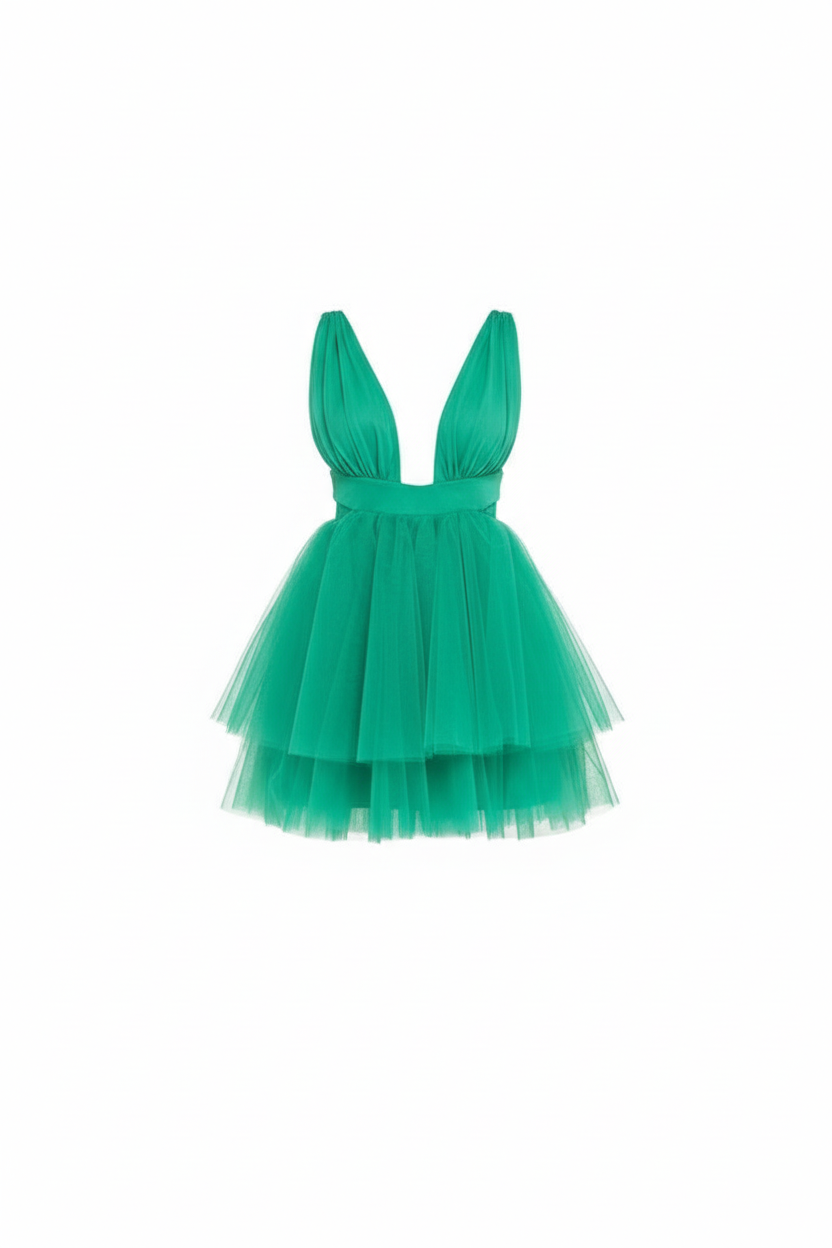 Back Detail Mini Tulle Dress – 57351