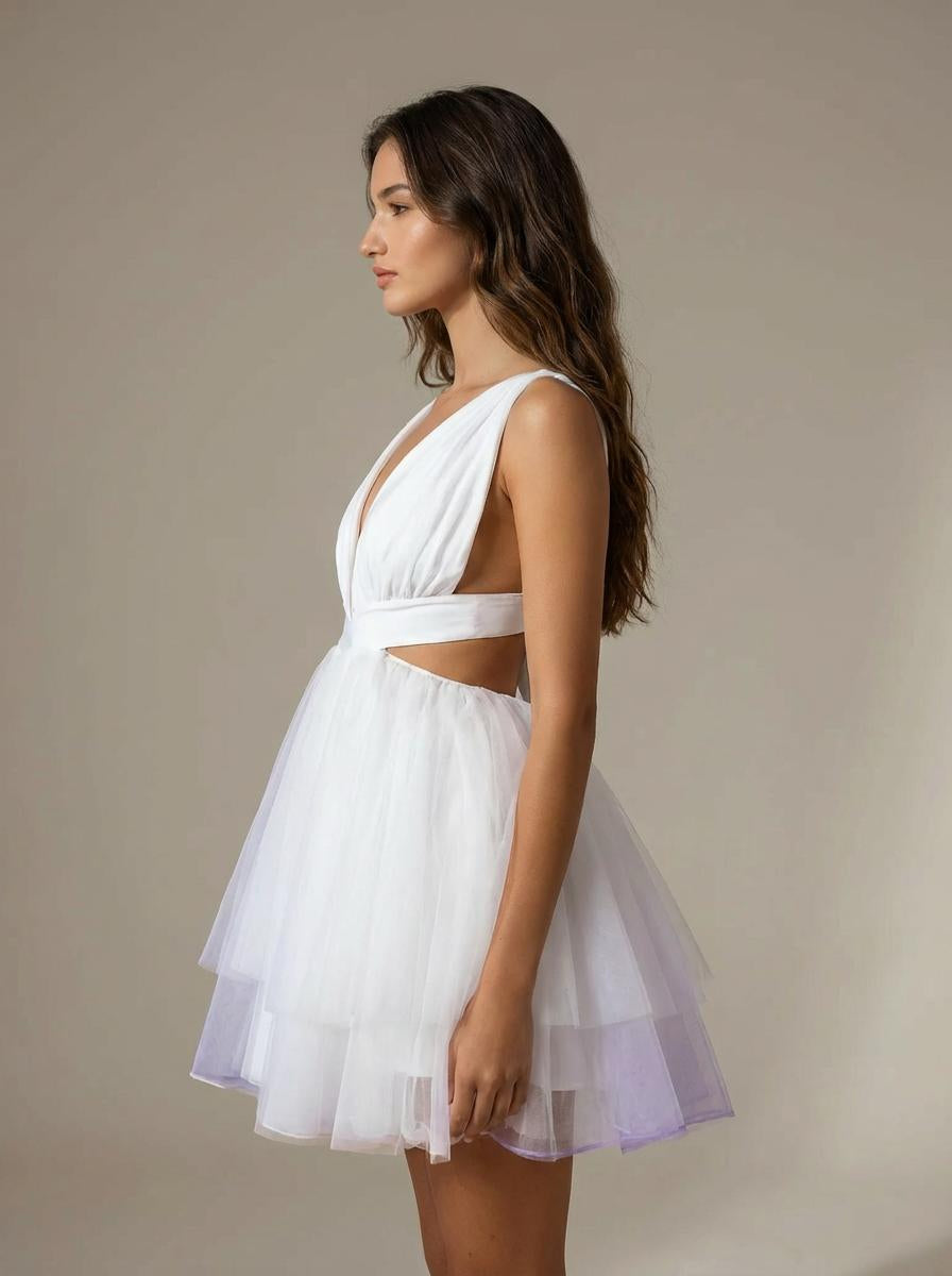 Back Detail Mini Tulle Dress – 57351