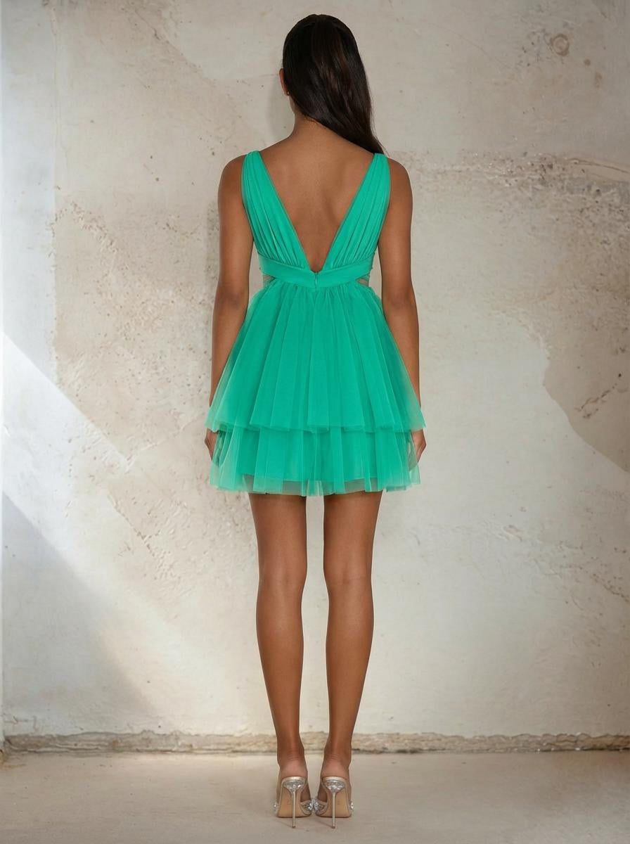 Back Detail Mini Tulle Dress – 57351