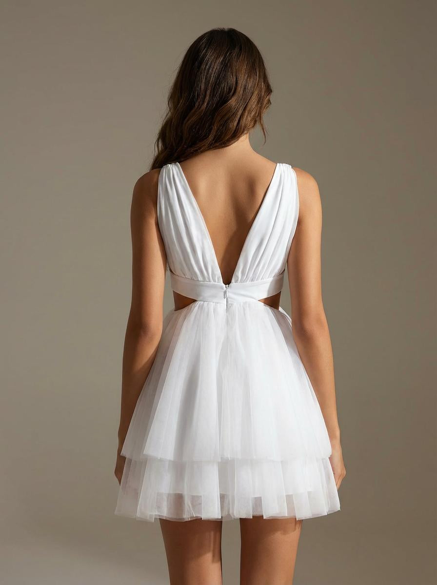 Back Detail Mini Tulle Dress – 57351