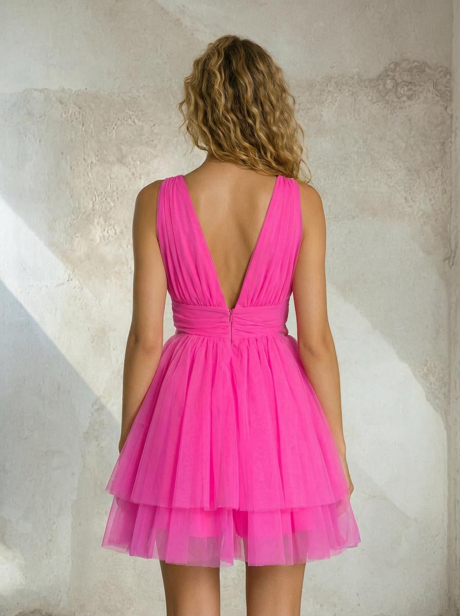 Back Detail Mini Tulle Dress – 57351