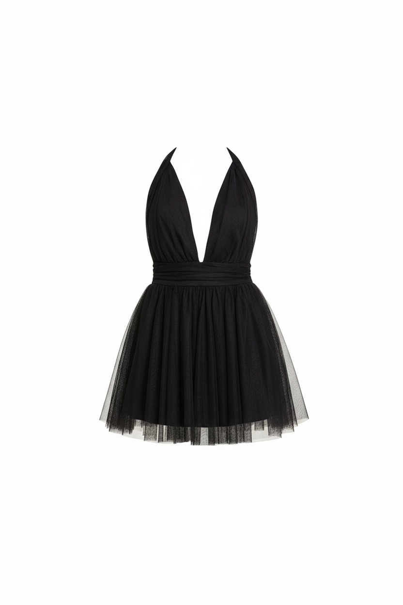 Flared Tulle Mini Dress – 56986