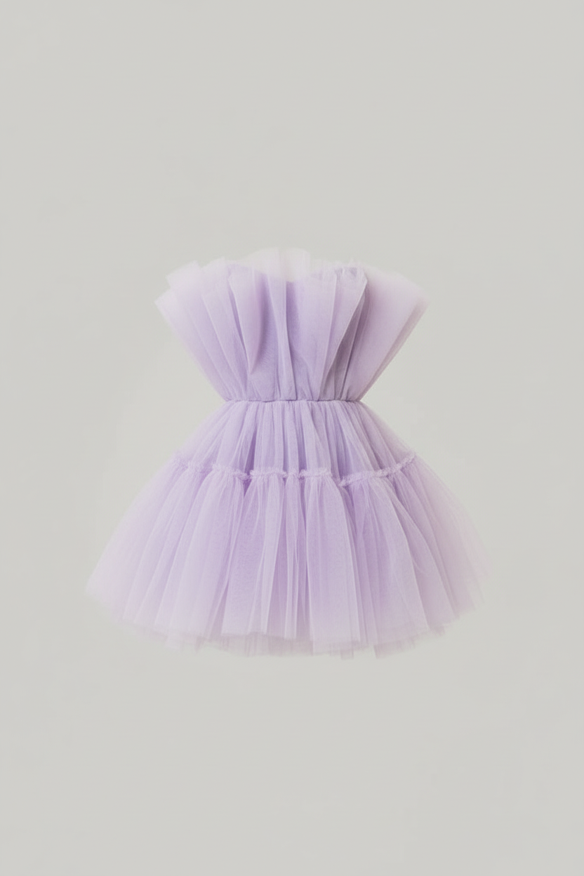 Strapless Tulle Mini Dress – 55775